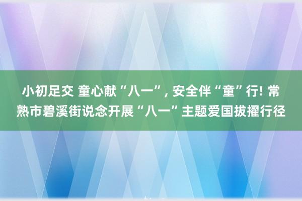 小初足交 童心献“八一”, 安全伴“童”行! 常熟市碧溪街说念开展“八一”主题爱国拔擢行径