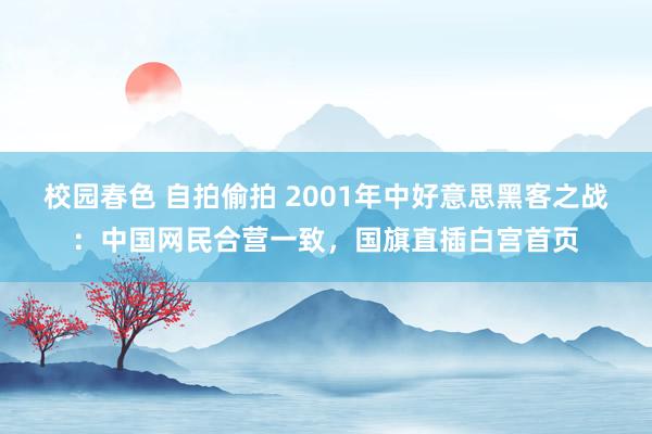 校园春色 自拍偷拍 2001年中好意思黑客之战：中国网民合营一致，国旗直插白宫首页